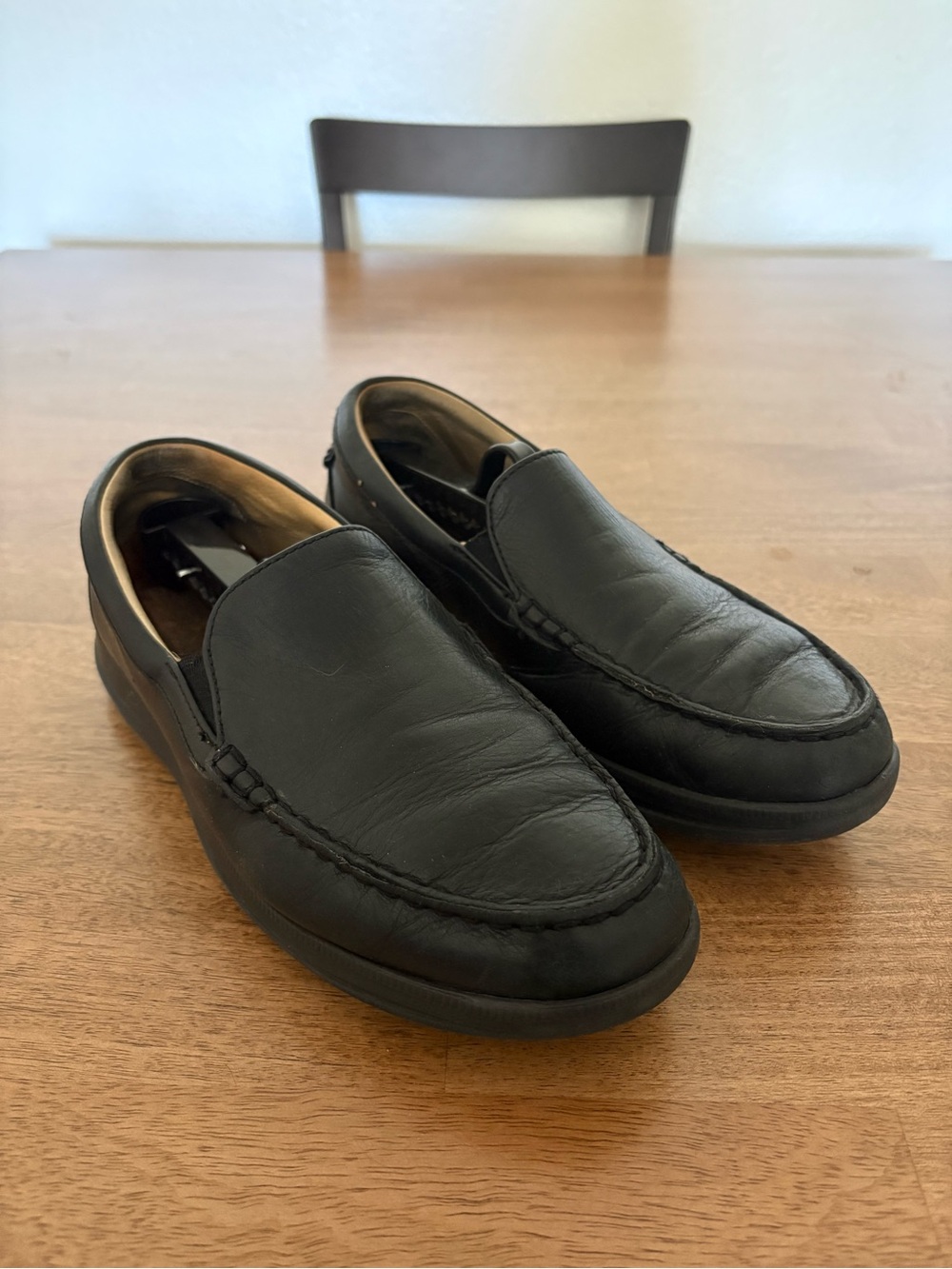 Samuel Hubbard Slip-On Shoes Men 8.5 Black Leather Comfort Loafers Old Money